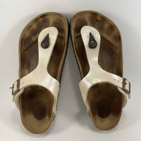 Birkenstock Gizeh Thong Sandals Womens Size 36 US 5-5.5 Beige Pearl Flip Flops - Picture 6 of 9
